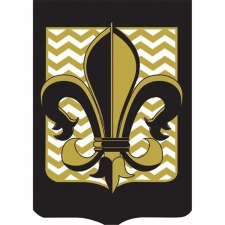 GREENGRASS Fleur De Lis Flag with Gold Chevron; Large GR765374